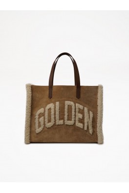 GOLDEN GOOSE CALIFORNIA Bag E-W "GOLDEN" CAMEL SUEDE 