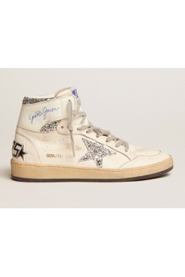 GOLDEN GOOSE SKY STAR Nappa Upper with Serigraph Glitter STAR and Ankle