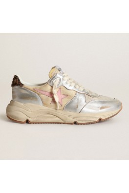 GOLDEN GOOSE RUNNING SOLE NYLON and LAMINATED UPPER LEATHER STAR and LEO HORSY HEEL