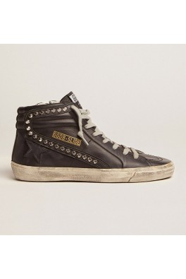 GOLDEN GOOSE SLIDE CLASSIC LEATHER with STUDS