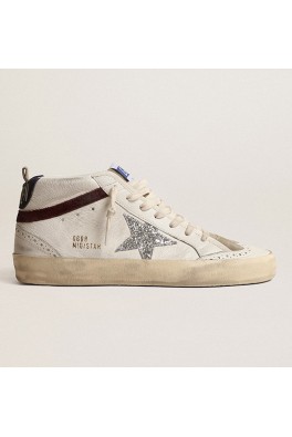 GOLDEN GOOSE MID STAR NAPPA UPPER TOE AND SPUR GLITTER STAR SUEDE WAVE AND HEEL