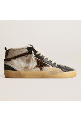 GOLDEN GOOSE MIDSTAR VINTAGE LEATHER UPPER LEATHER TOE AND SPUR BANDINGS LEO HORSY STAR WAVE AND HEEL RUBBER APP