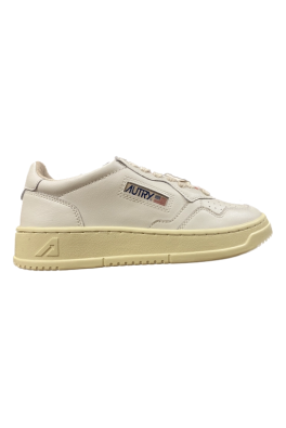AUTRY SNEAKERS LOW Bianco e Logo NEW YORK Rosso
